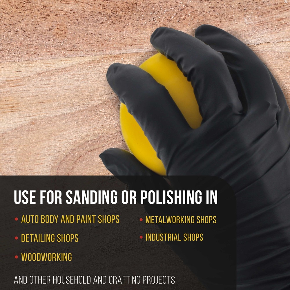 3" Palm Grip Foam Hand Sanding Block, Polish Pad Holder, Hook & Loop, Sand Buff