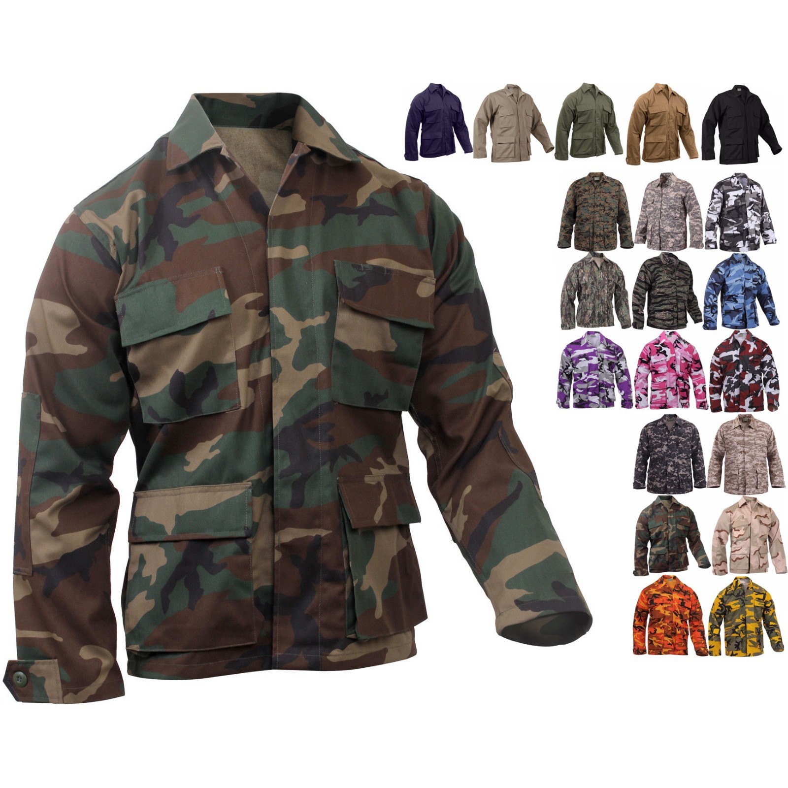 Rothco Military BDU Shirt Tactical Camouflage Uniform Jacket