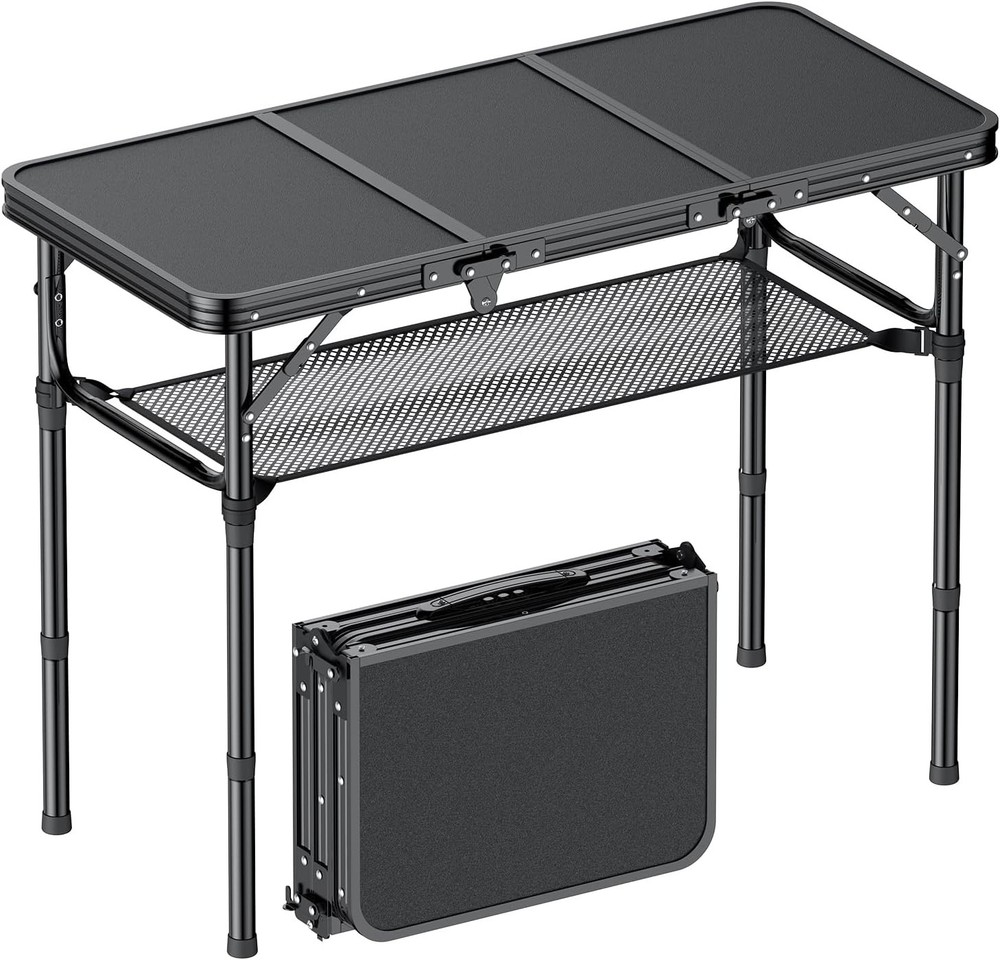 Folding Camping Table, 3 FT Folding Portable Camping Table, Outdoor&Indoor