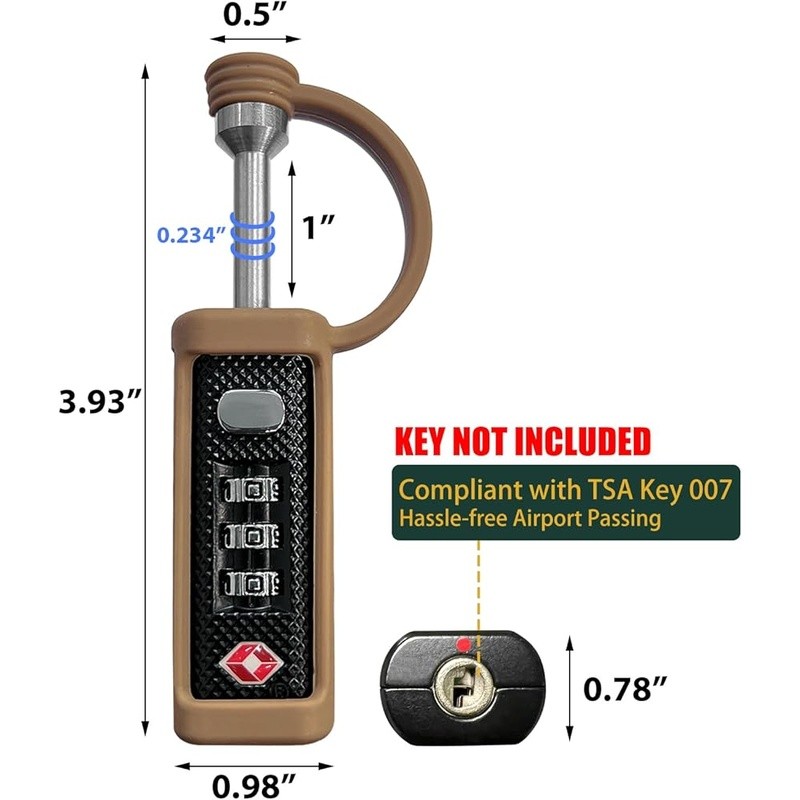 TSA Approved Hard Gun Case Lock Firearm Security Durable Portable Locks