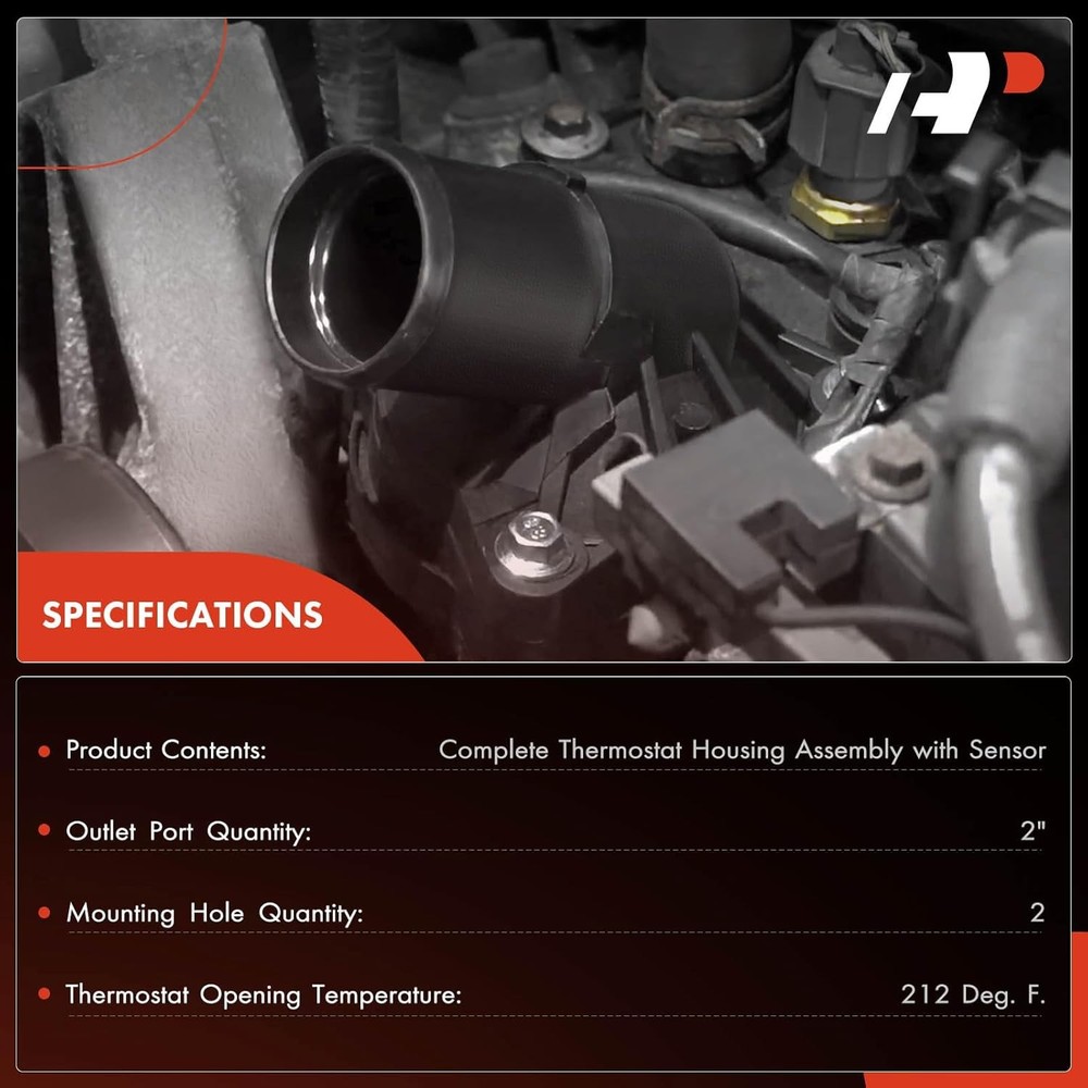 Engine Coolant Thermostat Housing Assembly with Gasket Compatible with