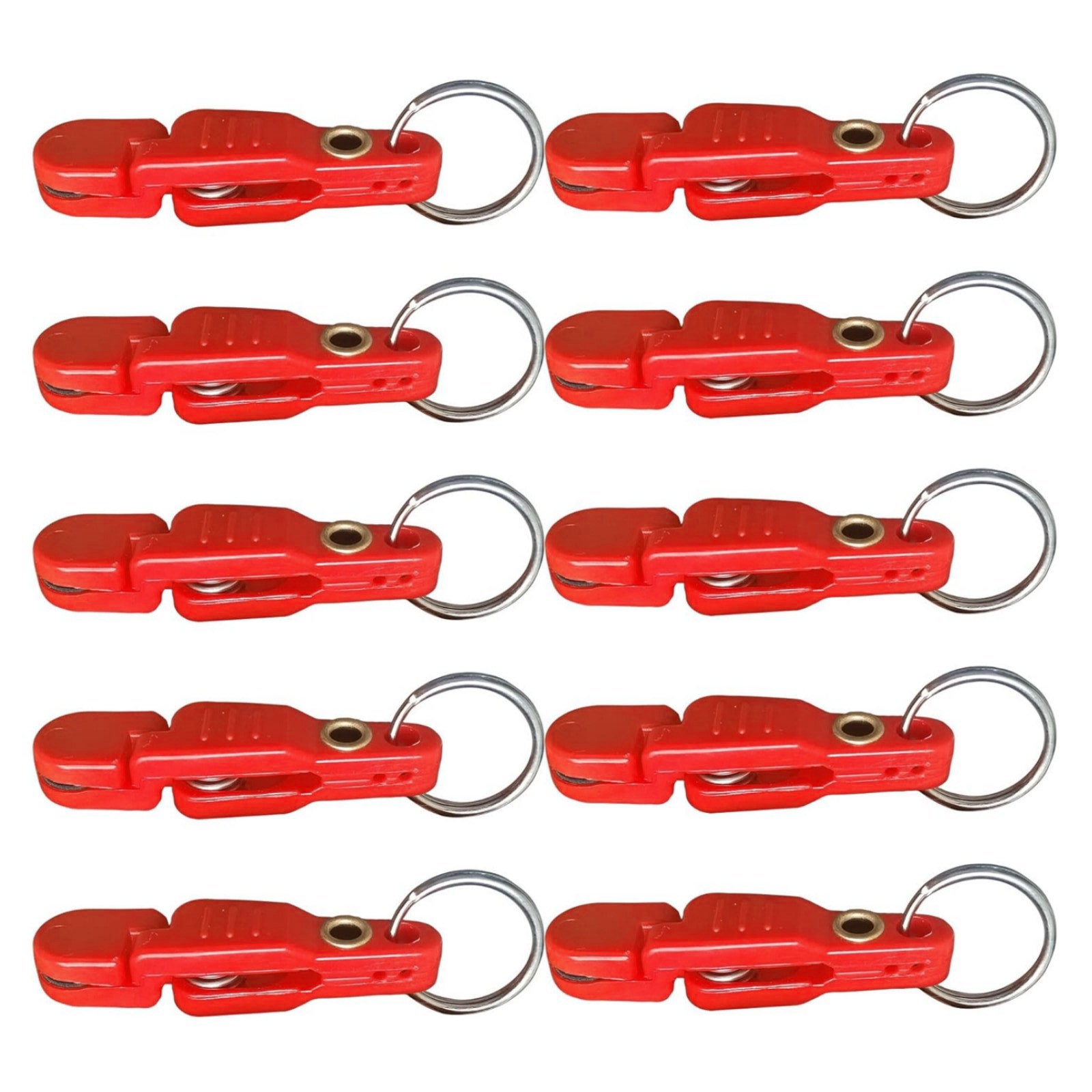 10pcs Red Quick-Release Clips For Fishing Line In Seawater And Freshwater