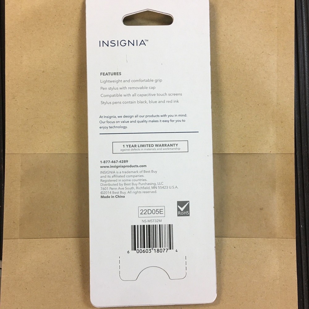Insignia- Stylus Pen [3 Pack] Universal Capacitive Touch Screen - Black/Red/Blue