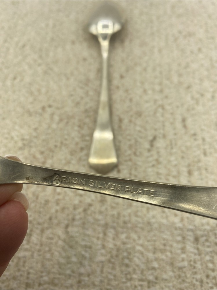 ARION Silverplate JEWELL Pattern Silverplate 8.25” SERVING SPOON & FORK 6.5”