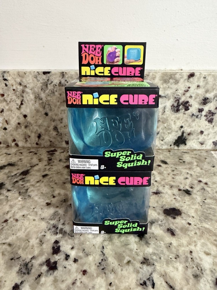 Nee Doh Nice Cube Super Solid Squish Blue (Lot of 2)