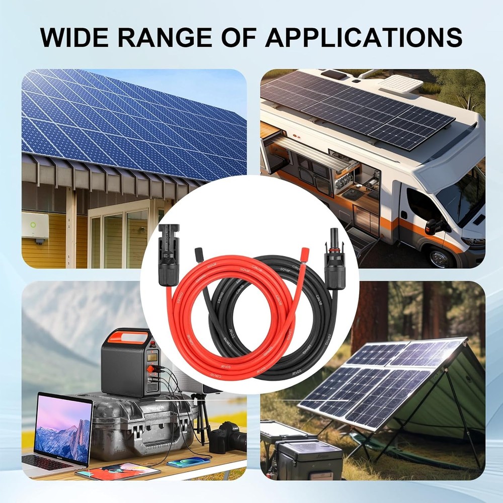 10AWG Solar Extension Panel Cable - 30FT Wire with