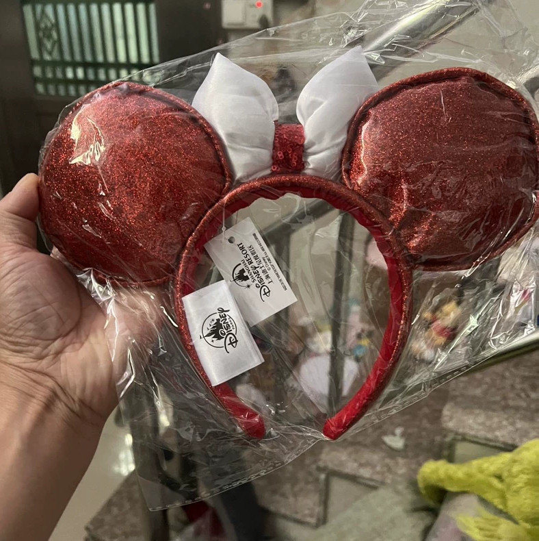 Disney- Parks Snow White Sequined Minnie Mouse Ears Headband Disneyland