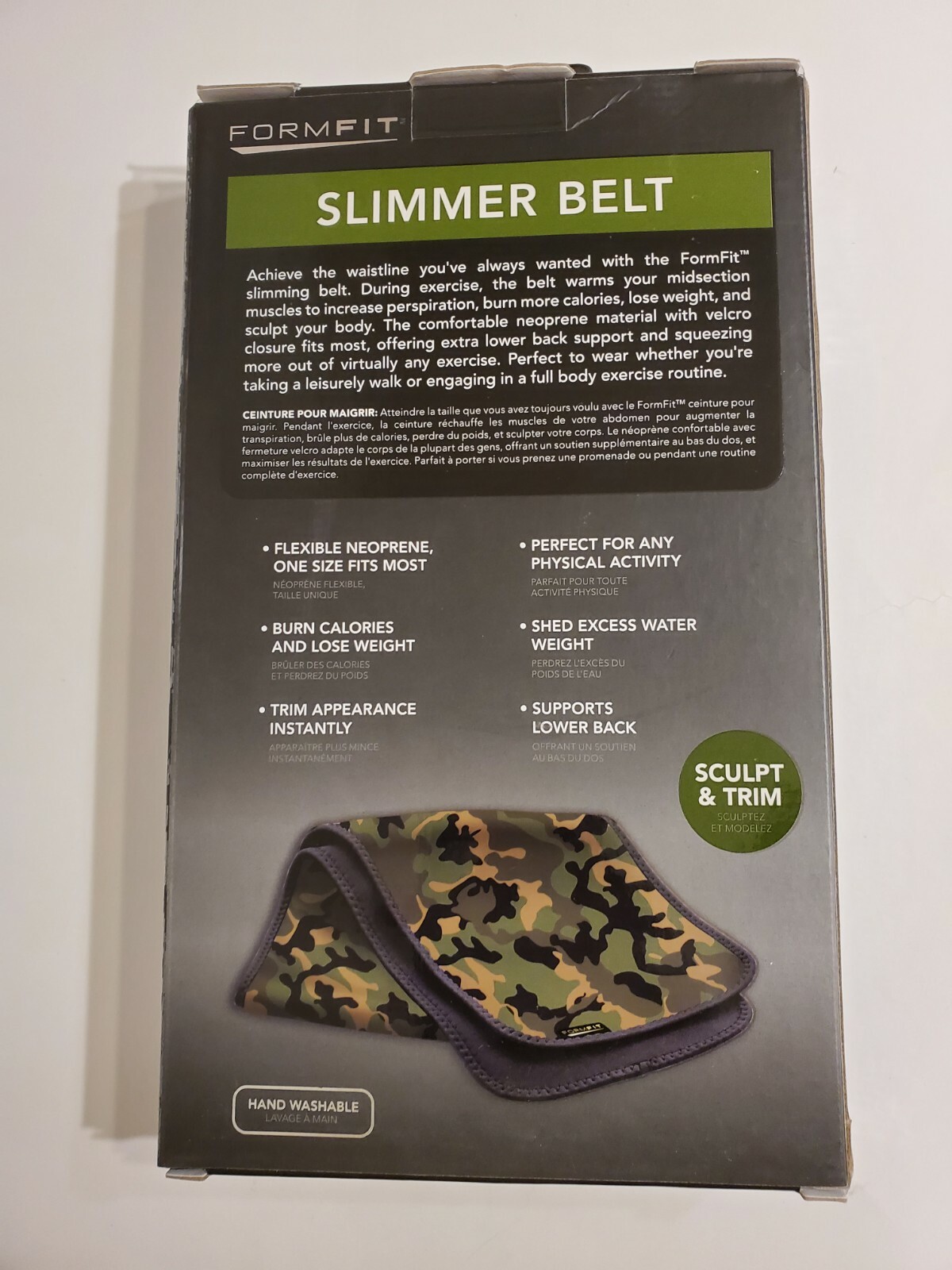 FormFit Slimmer Belt - 8" or 10" Wide - Scult & Shape - Color Camouflage Green