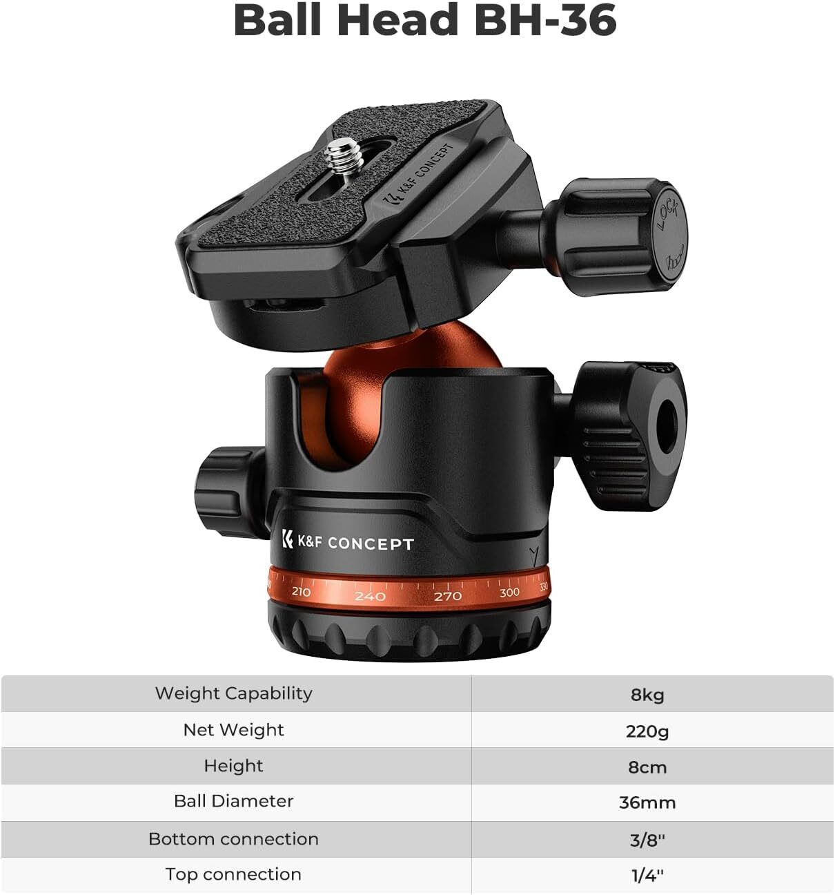 K&F Concept 70" Camera Tripod Lightweight Travel DSLR Tripod with 360° Ball Head