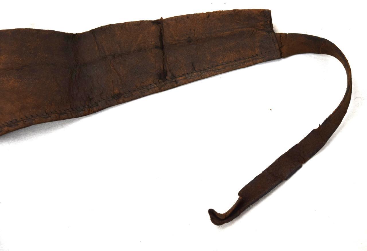 Antique Civil War Era Leather Gun Powder Shot Pouch