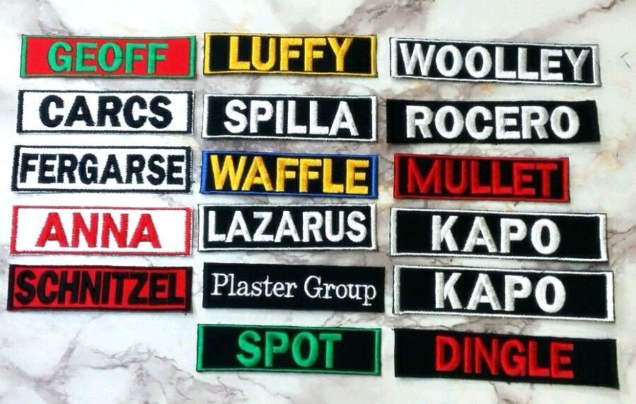 CUSTOM Name Patch | Sew on Embroidered Kids Patch | Dog Tag | Personalised Patch