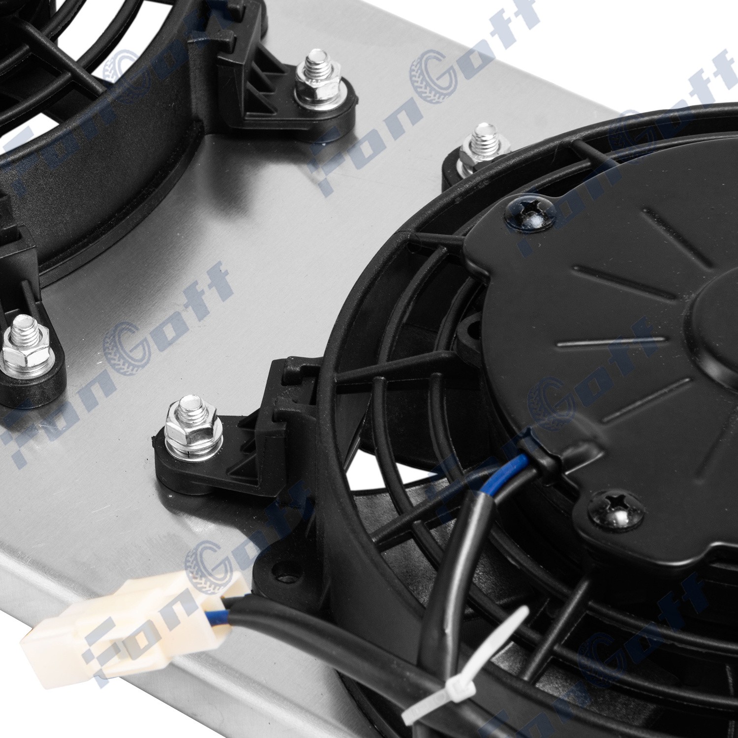 Aluminum Transmission Oil Cooler Shroud+2x 6'' 120W Fan For Tru-Cool 40000 GVW