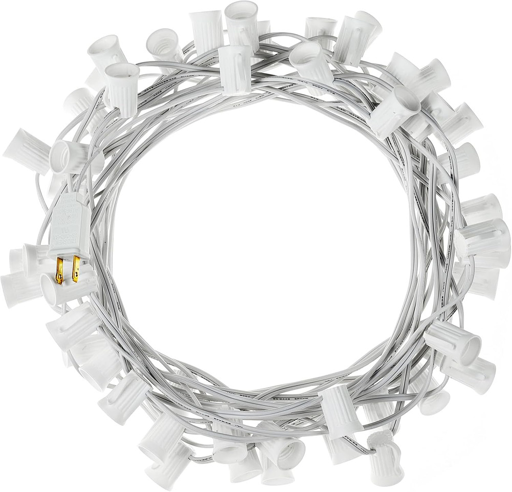 C9 Light Strand 100 FT for E17-12 Spacing, Outdoor String Light Christmas String