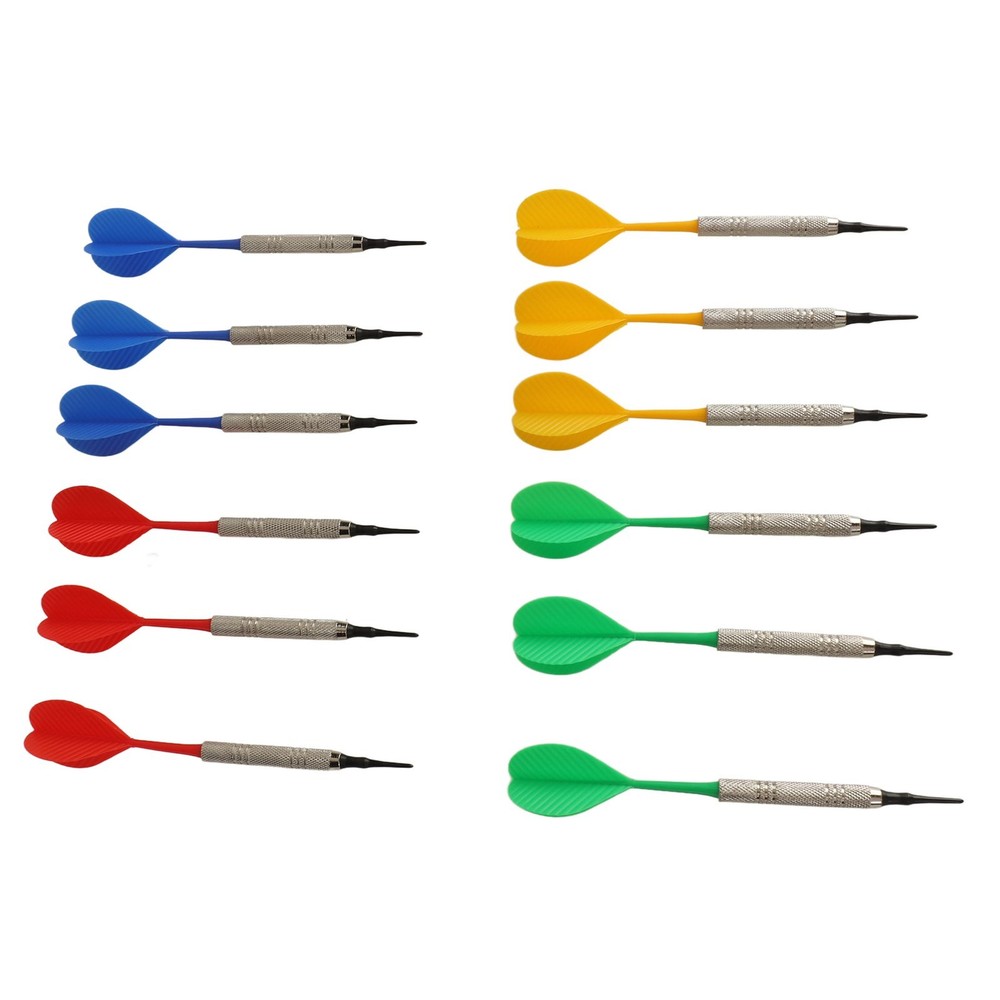 12PCS Soft Tip Darts For Beginners Plastic Indoor Darts Set With 100PCS