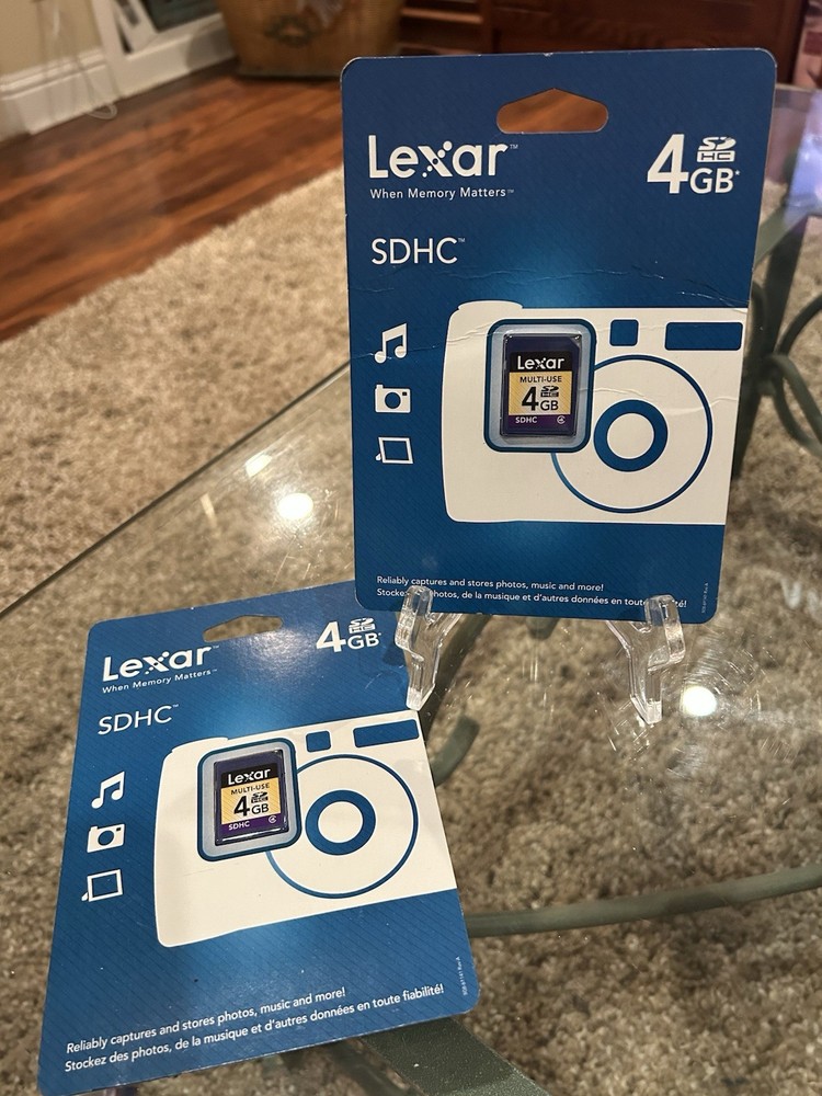NEW (2) Lexar 4GB Multi-Use Secure Digital SDHC Memory Card Factory Sealed Pkg