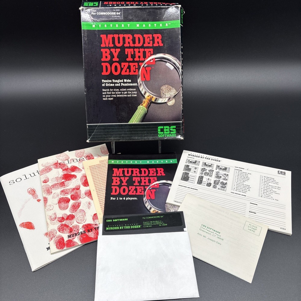 CBS Software Murder By The Dozen Commodore 64 Computer Game on 5.25" Floppy Disk