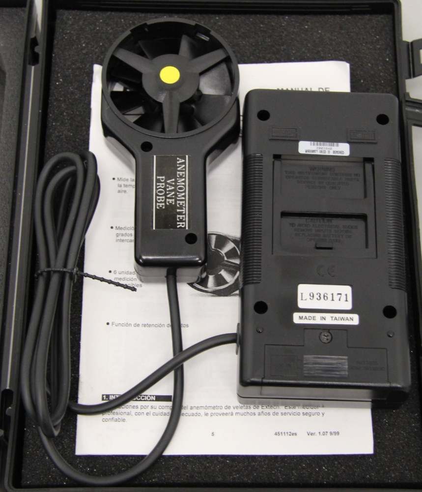 Extech Instruments Model 451112 FieldMaster Thermo-Anemometer With Vane Probe