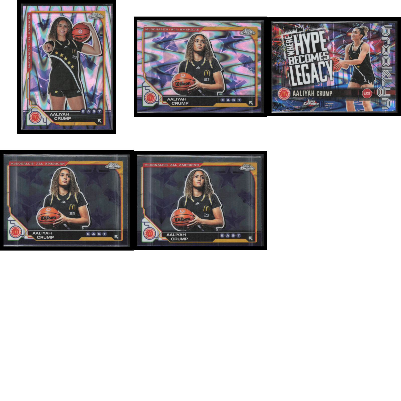 Aaliyah Crump Rookie 5 Card Lot 2025 Topps Chrome McDonalds All American
