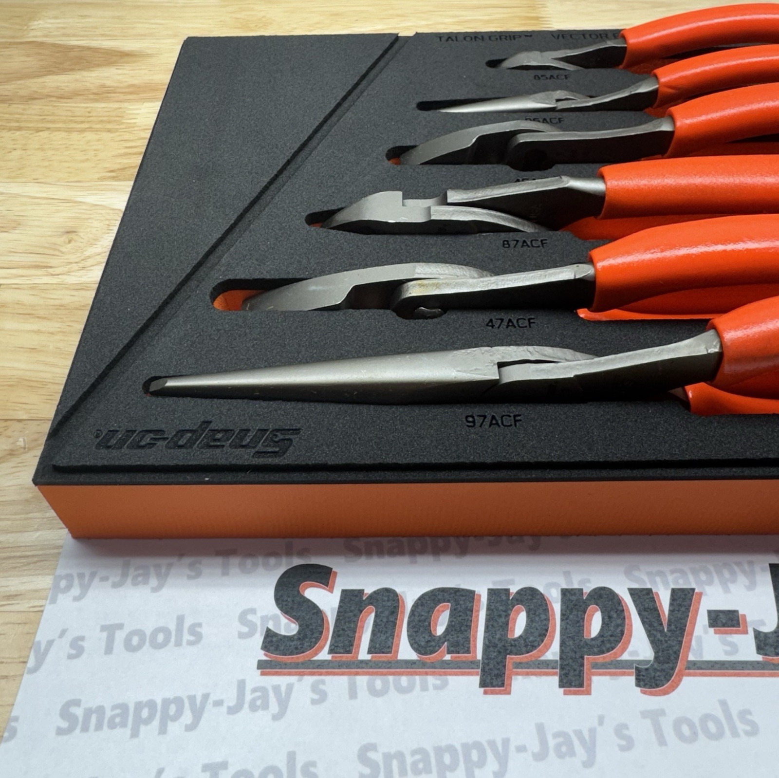 Snap-on Tools USA NEW 6pc ORANGE Essential Pliers Foam Set PL600ES1FO