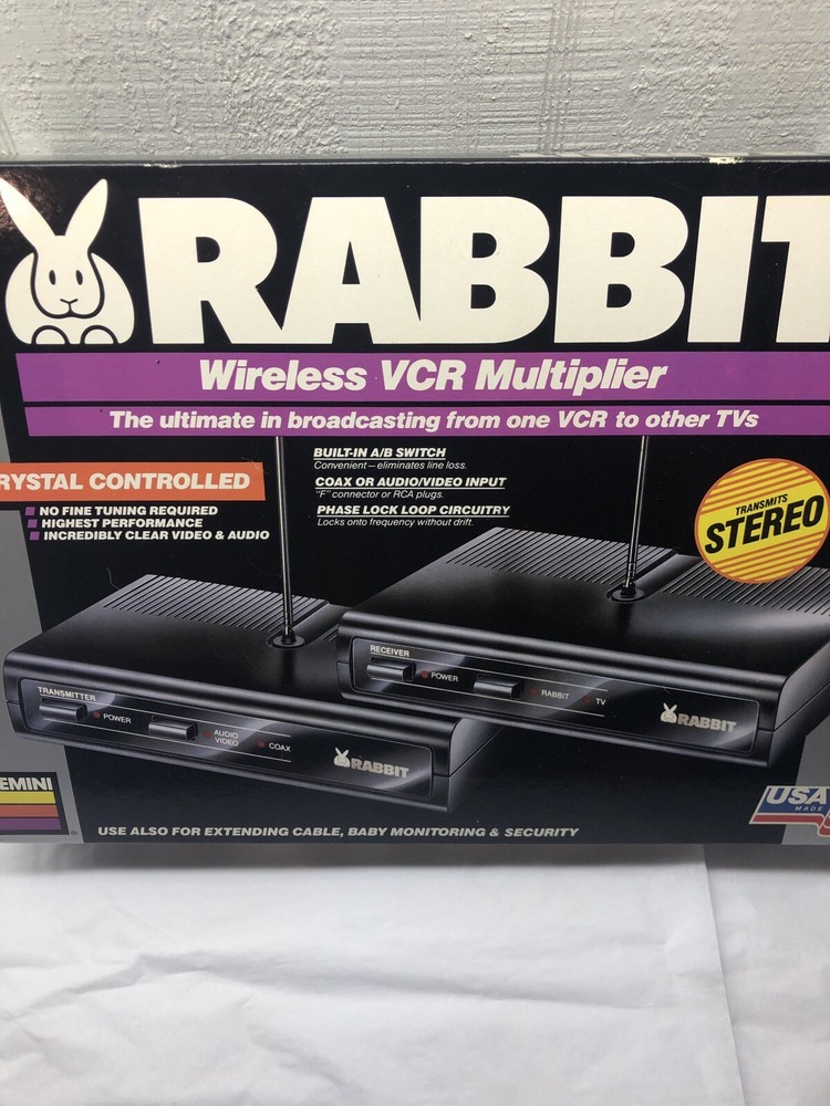 Gemini Rabbit Videocaster Wireless VCR Multiplier Crystal Controlled Video