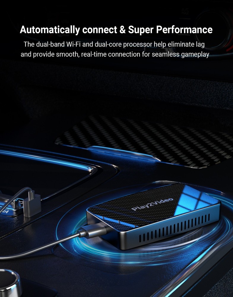 2 in 1 Play2Video AI Box Wireless CarPlay/Android Auto Multimedia Adapter