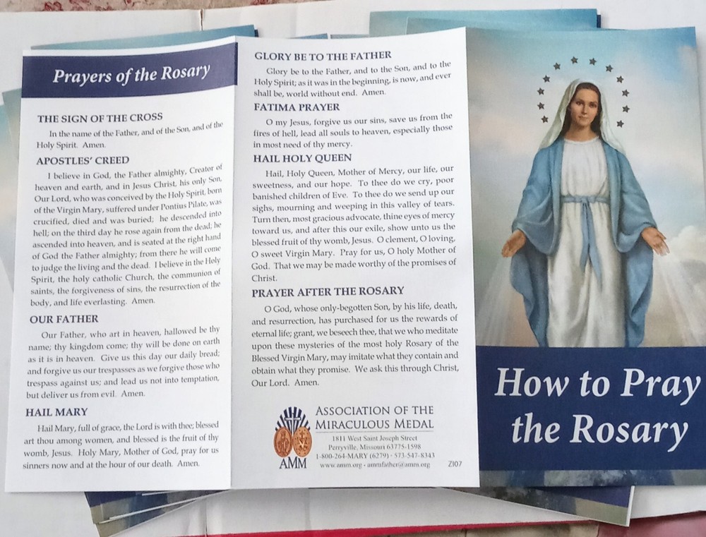 How To Pray The Rosary Pamplet 12pcs