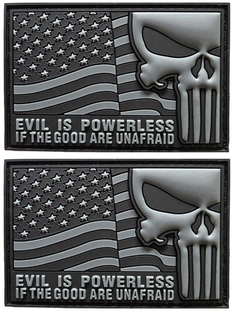 Evil Is Powerless If Good Is Unafraid Reagan Quote PVC PATCH | 2PC HOOK 3"x2
