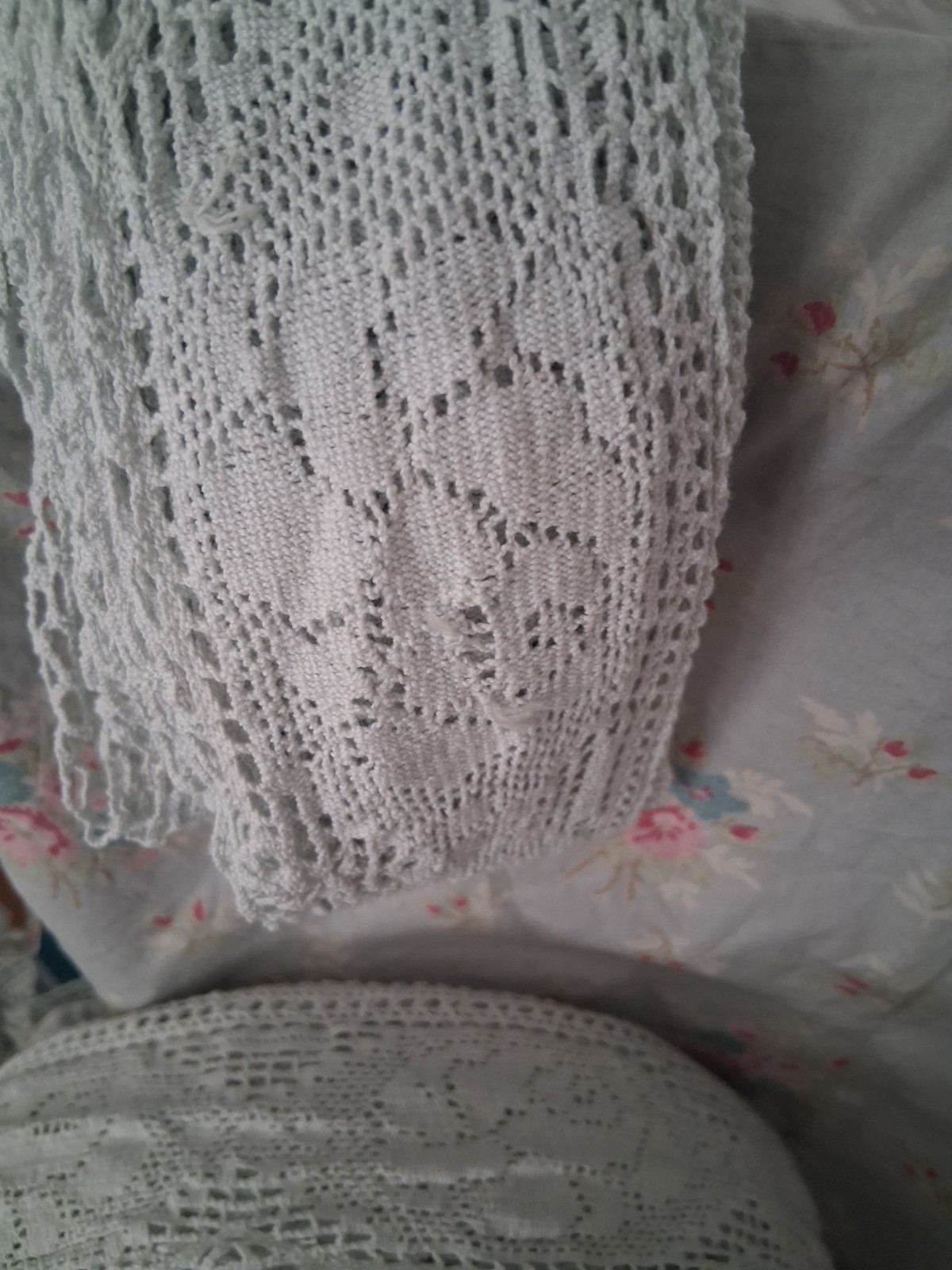 10 yds Rachel Ashwell Shabby Chic Crochet Cluny Rose Lace Teal /tablecloth duvet