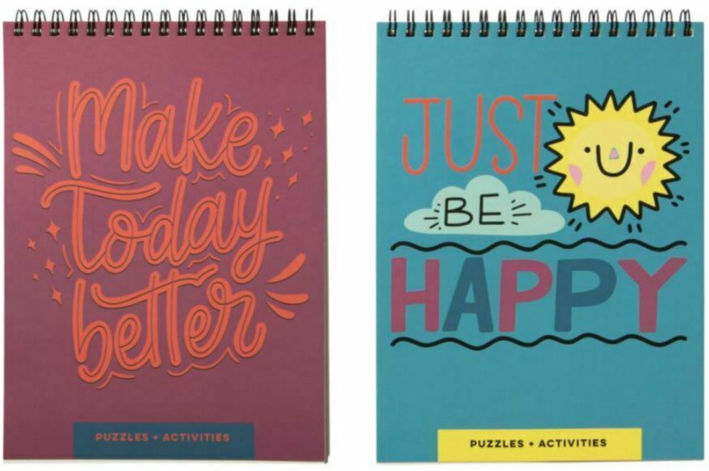 2-Pack Brain Teasers And Activity Books Spiral Bound