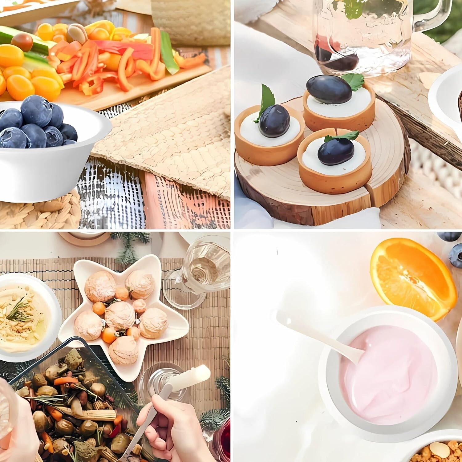 Disposable Compostable Paper Bowls Microwave Safe Bagasse Bowls 8 Oz, 200CT -FPN