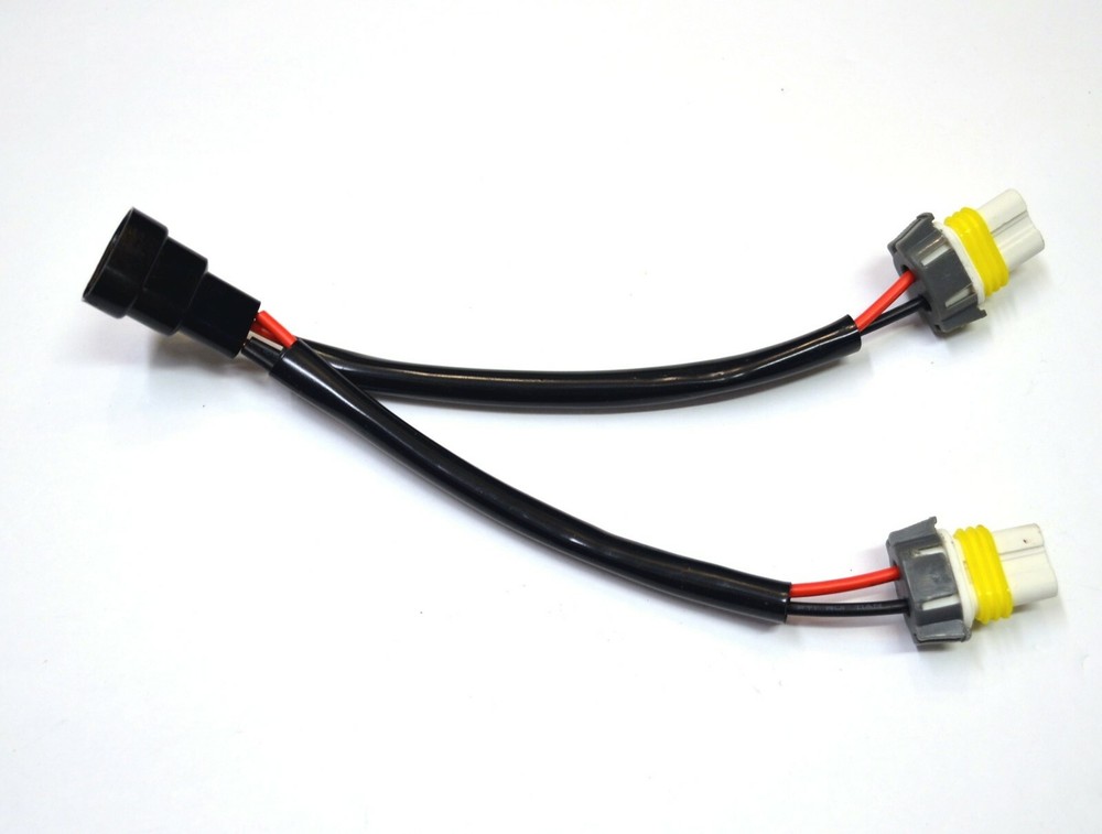 For Splitter Wire Ceramic 9012 HIR2 Two Harness Head Light Low Beam Connector