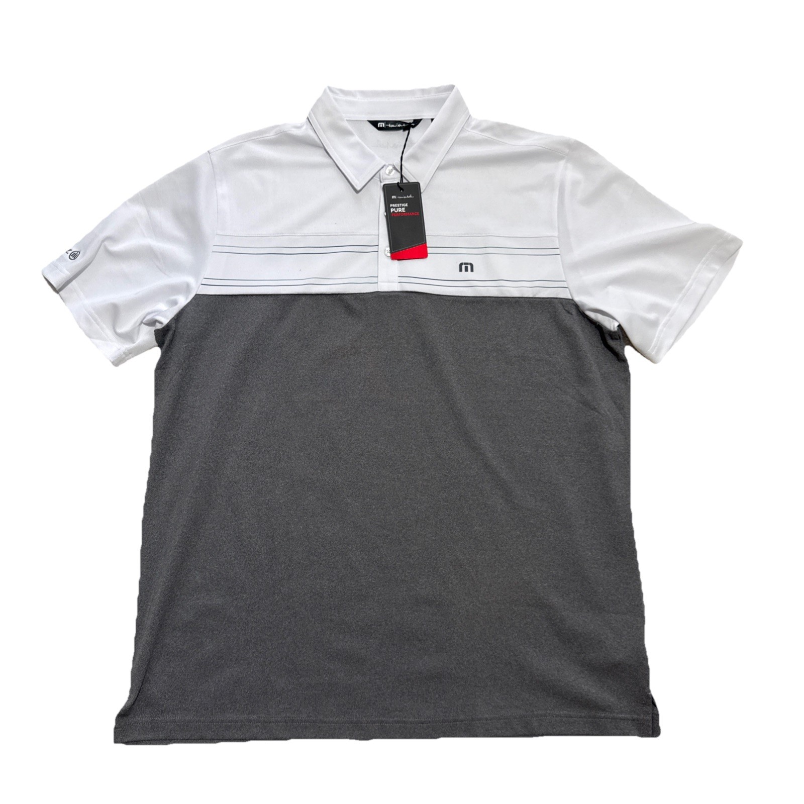 Travis Mathew Polo Shirt Mens 2XL Prestige Pure Performance Properly Hydrate NWT
