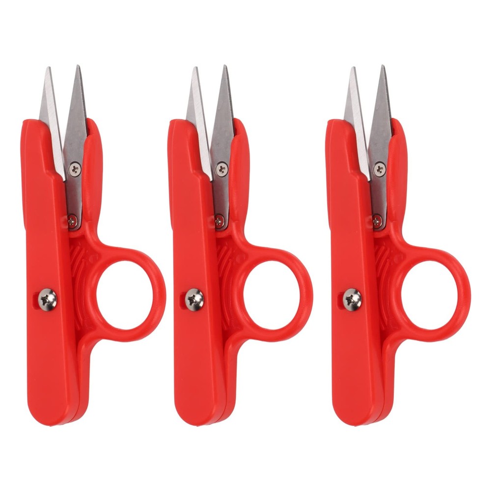 3Pcs Compact Red Stainless Steel Thread Snips, Small Sewing Scissors for Stit...