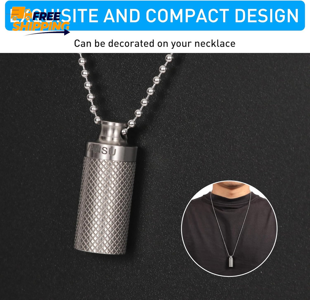 Titanium Waterproof Keychain Pill Holder Container,Portable Mini Size Pill Box