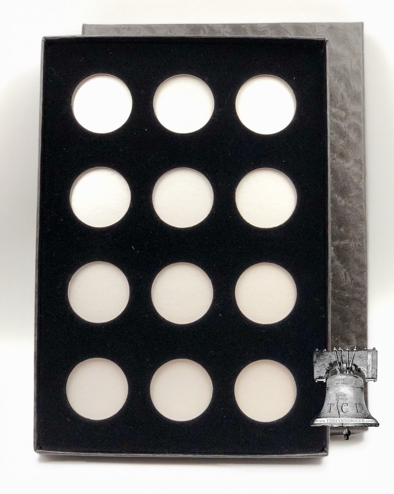 Air-tite Coin Holder Box Silver Insert Black Ring + Model A Storage Capsule Case