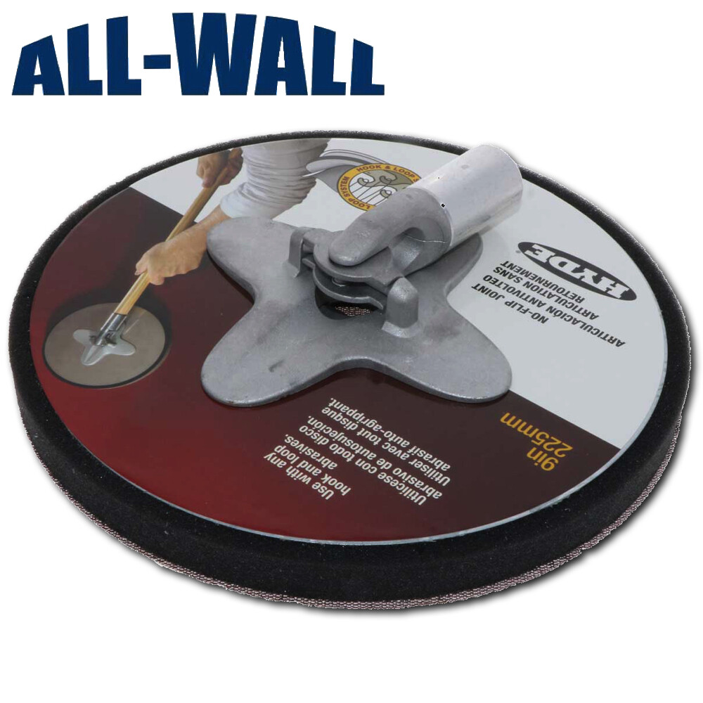 Hyde 9" Radial Round Drywall Pole Sander Head "No Flip" w/ Hook & Loop Backing