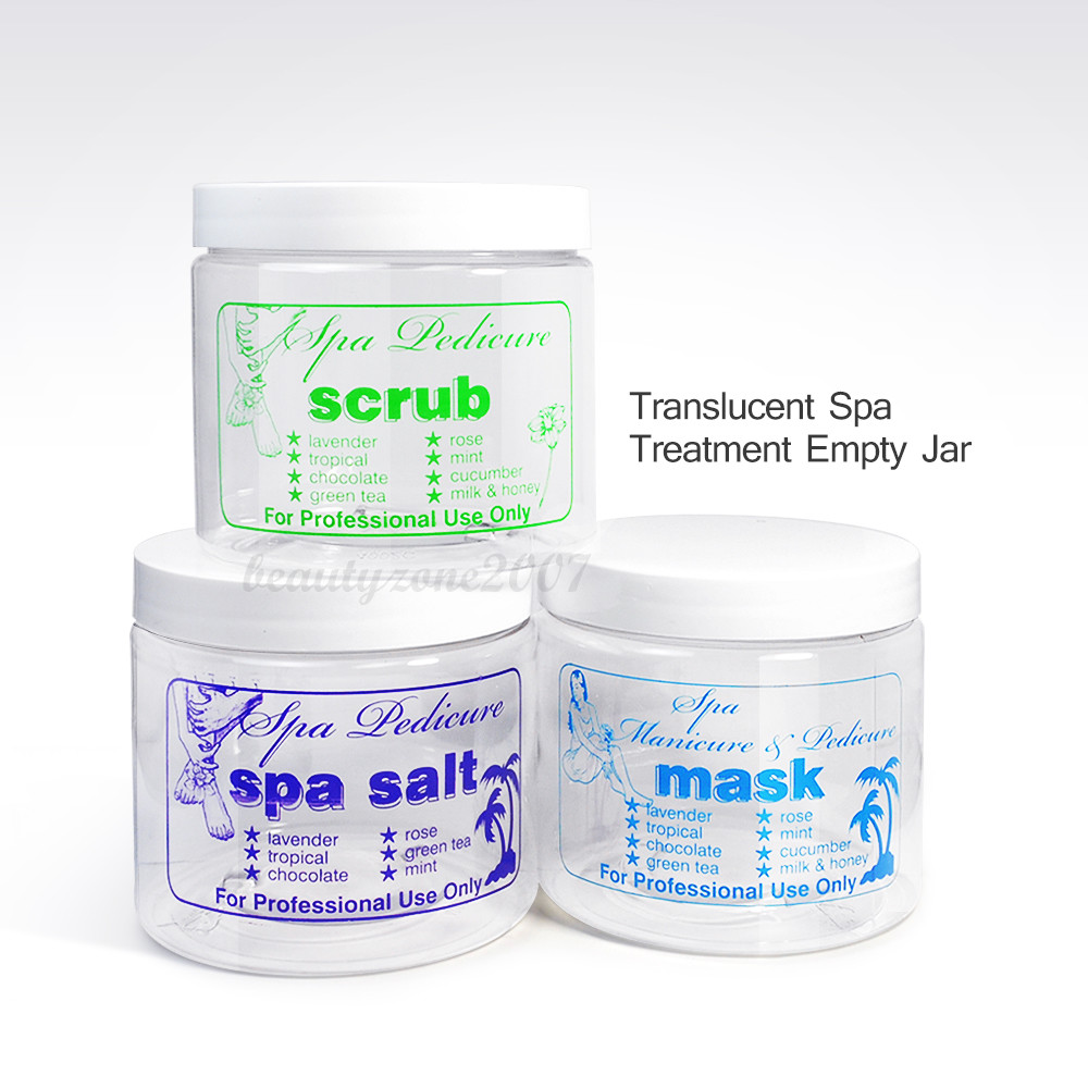 Translucent Spa Treatment Empty Jar x 3CT (Salt, Mask, Scrub)