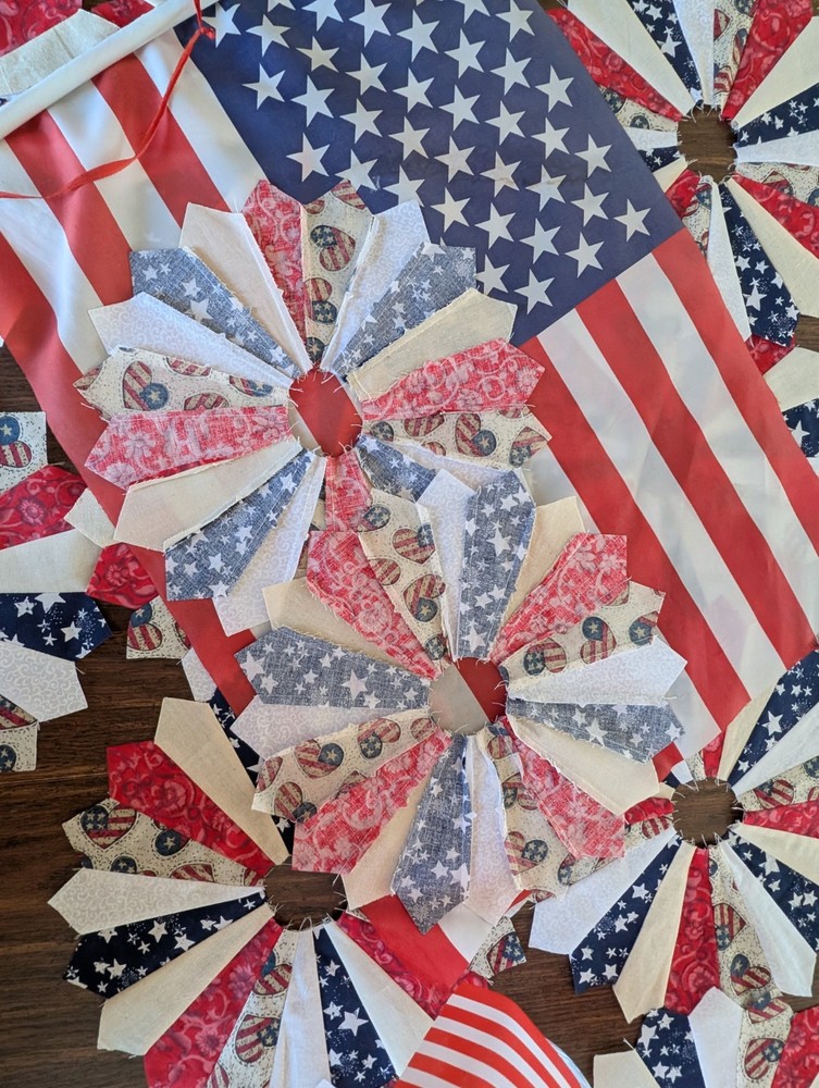 12 ( Raw Edge ) Dresden Quilt Blocks 🇺🇸🇺🇸🇺🇸