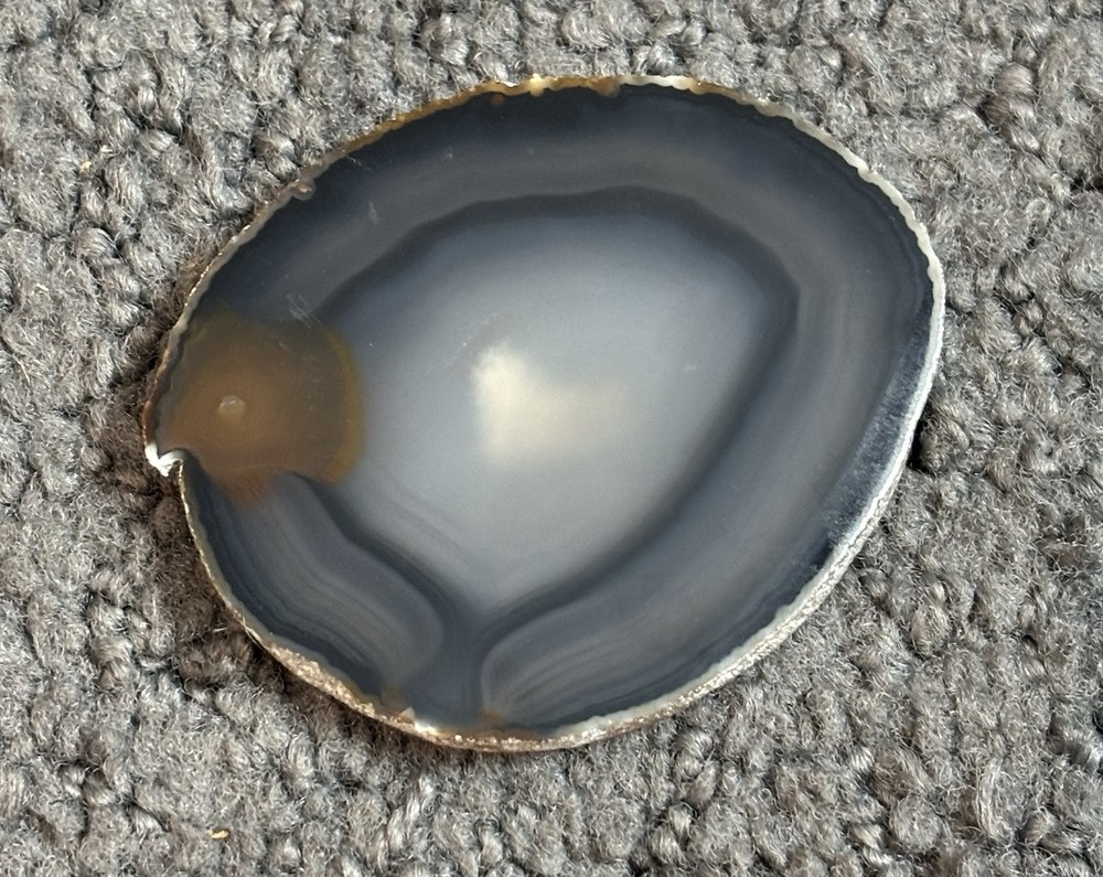 Gray Agate Gemstone Stone Rock 2.5” x 2.25”