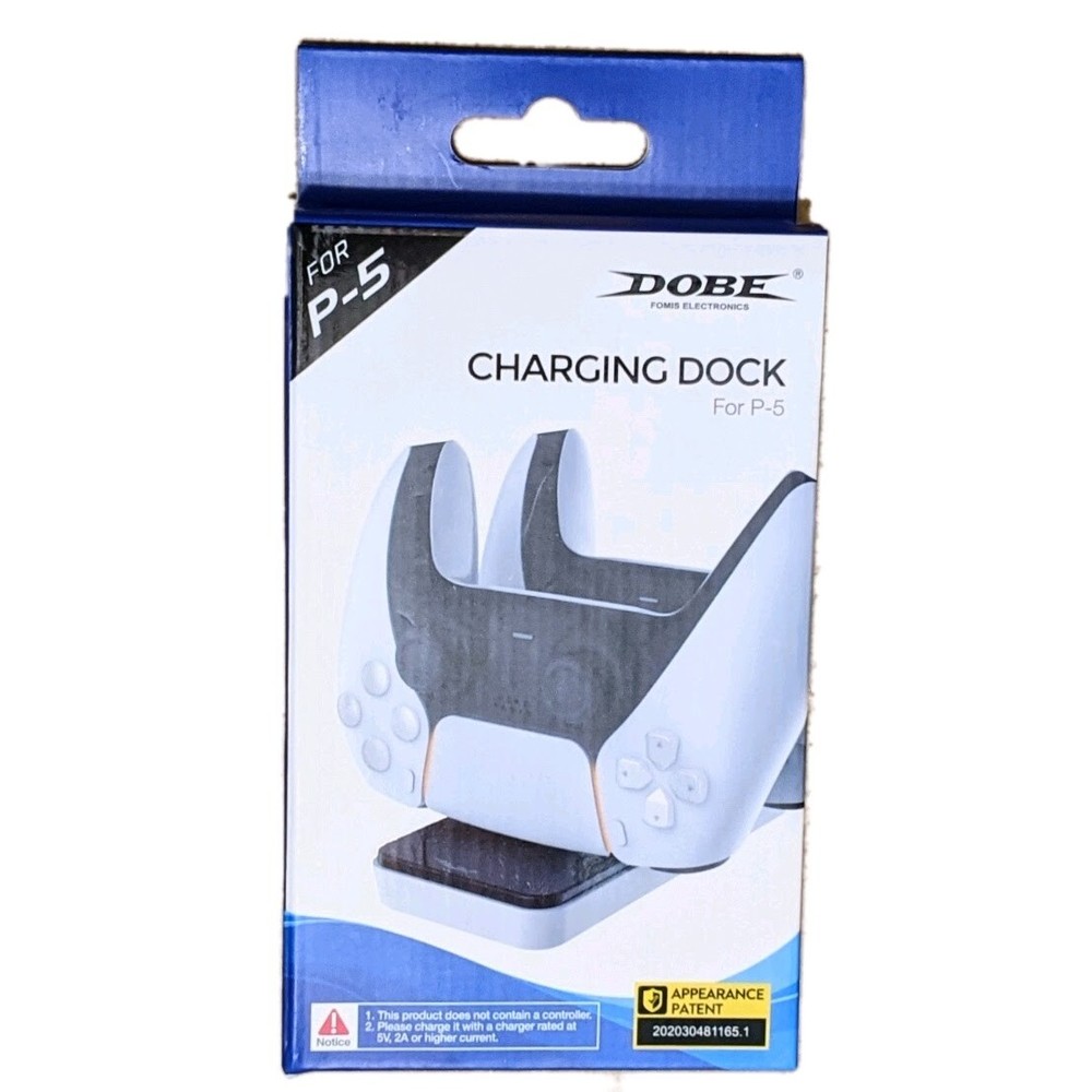 Dobe Dual PS5 Controller Fast Charging Dock, Compact and Lightweight, White