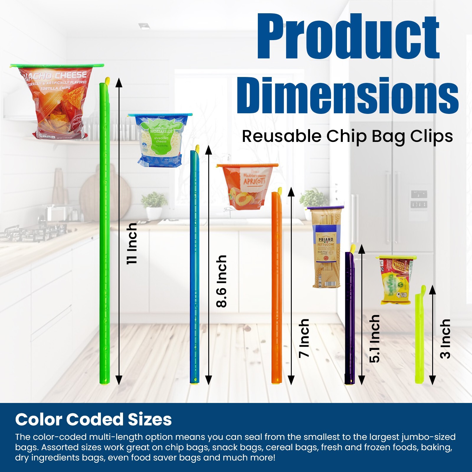 21-Bag Sealer Stick, 5 Diffrent Sizes multicolor,Keep Bags Airtight & Food Fresh