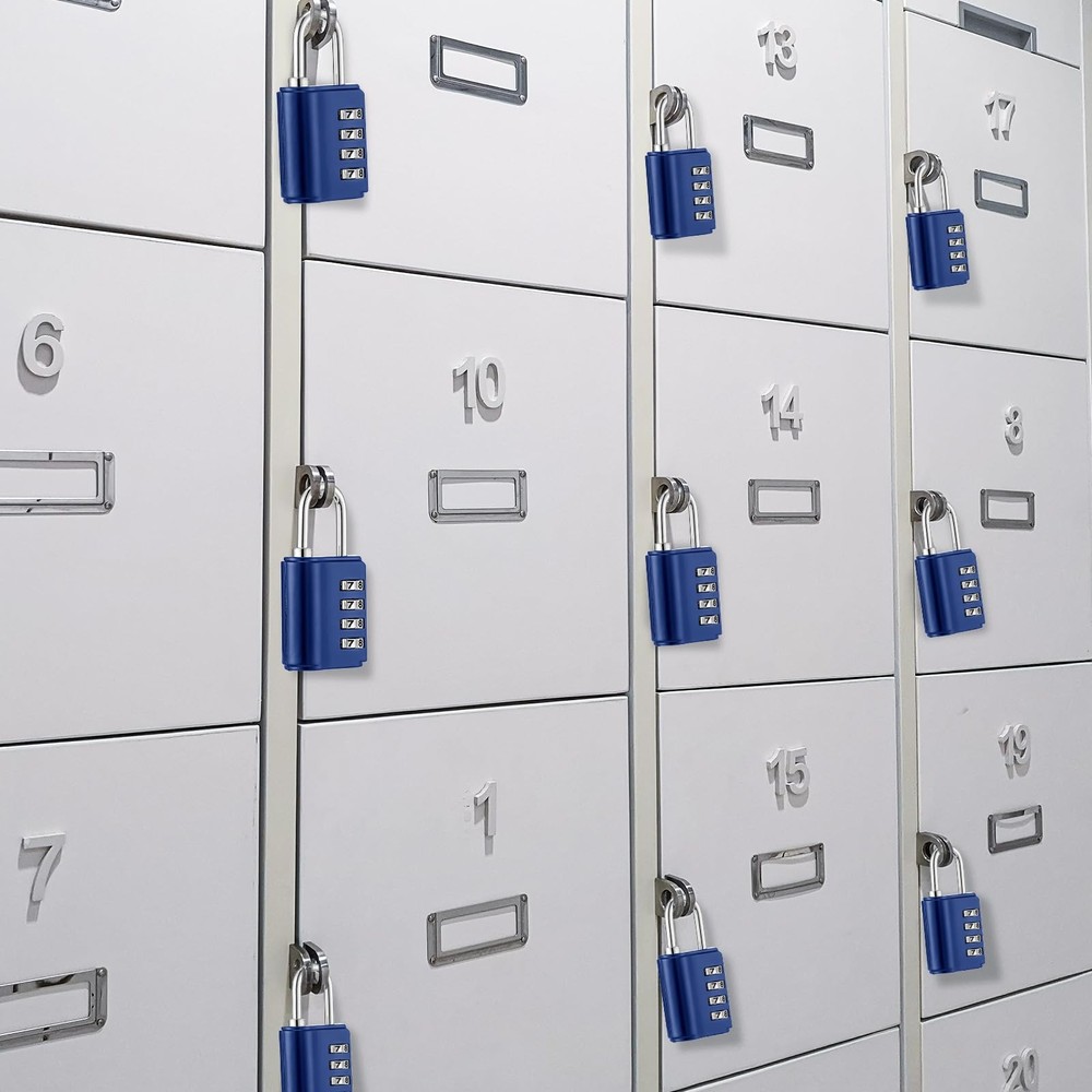 Combination Padlock 4 Digit Combination Lock with Keys Locker Resetable Secur...