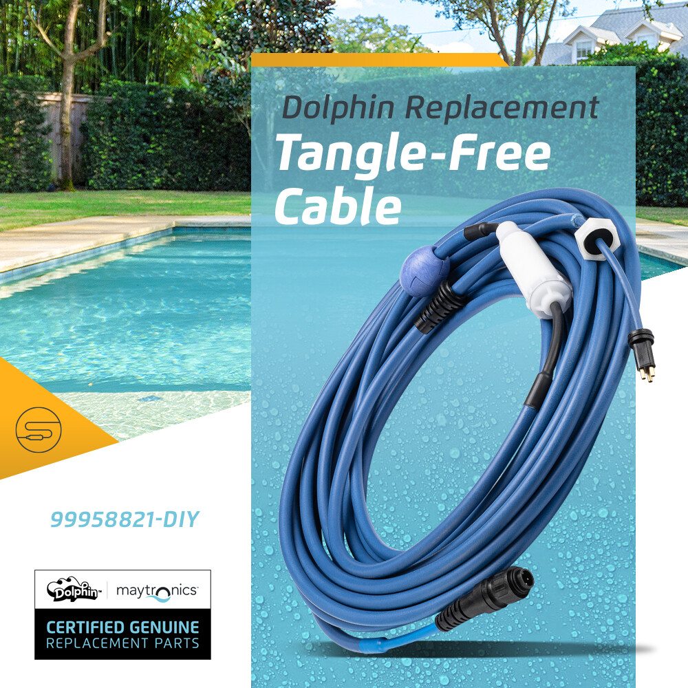 Genuine Dolphin Replacement Part — Durable 60 FT Blue Cable with Swivel