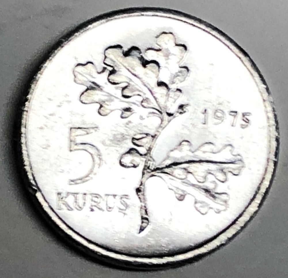 # C3361 TURKEY COIN, FIVE KURUS 1975 Unc.