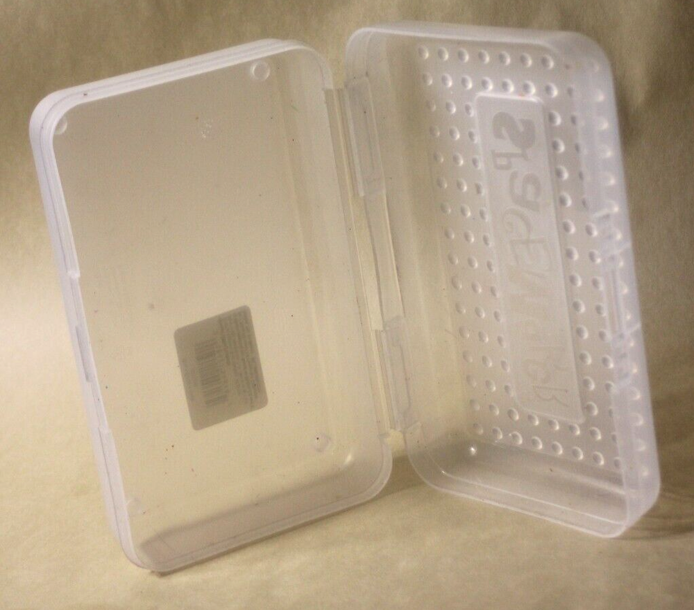Spacemaker Clear Frosted Pencil Box Vintage 90's Plastic Storage Case