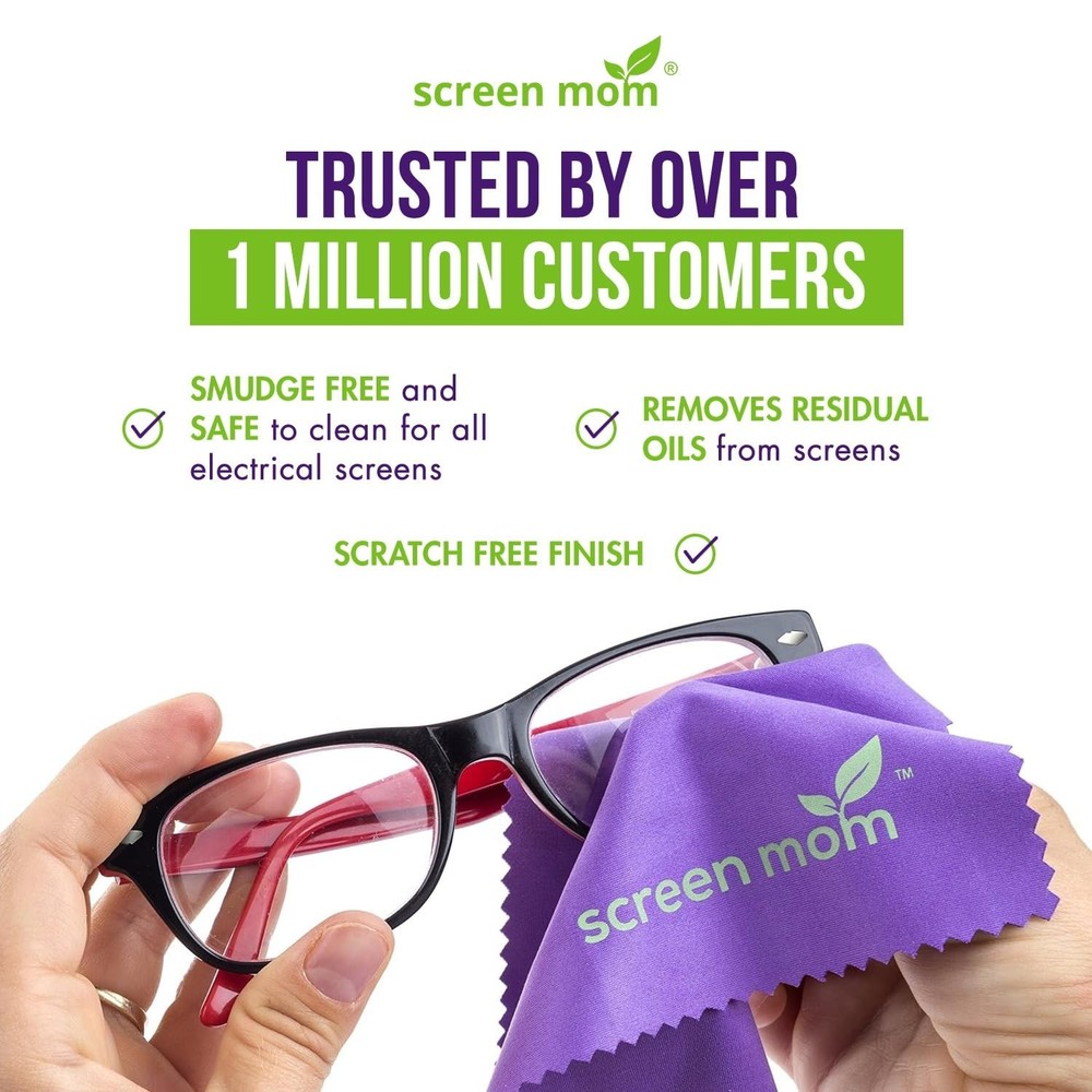Screen Mom Screen Cleaner Purple Microfiber Cloths (6-Pack) - Microfiber Scre...