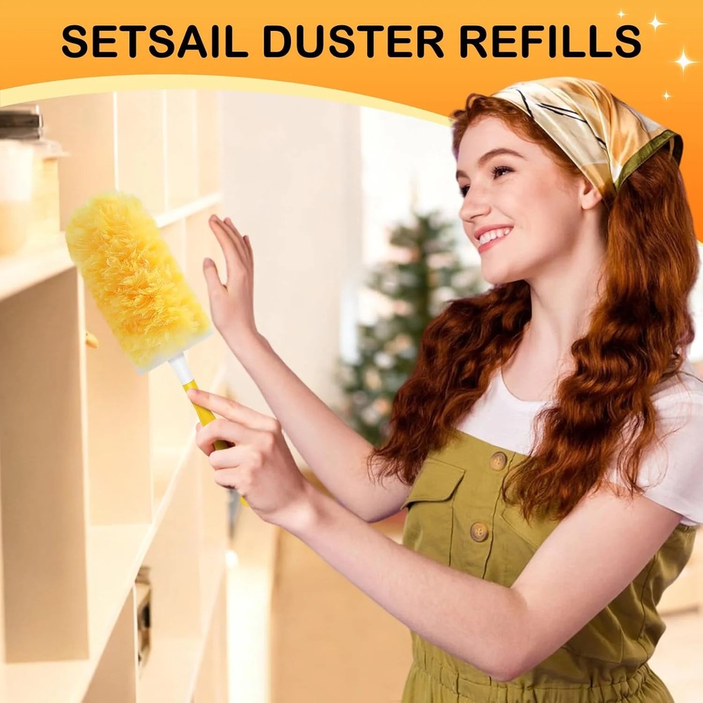 SetSail 30 Count Duster Refills for Swiffer Duster with 1 Handle Dusters for Cle