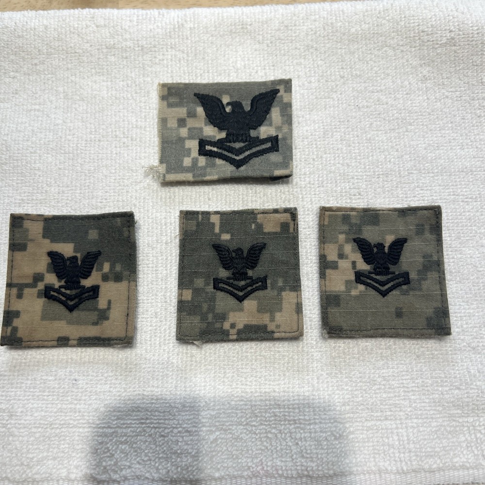 4- USN NWU Type 2 Desert Digi Petty Officer 2nd Class Camp Hook&loop Patches