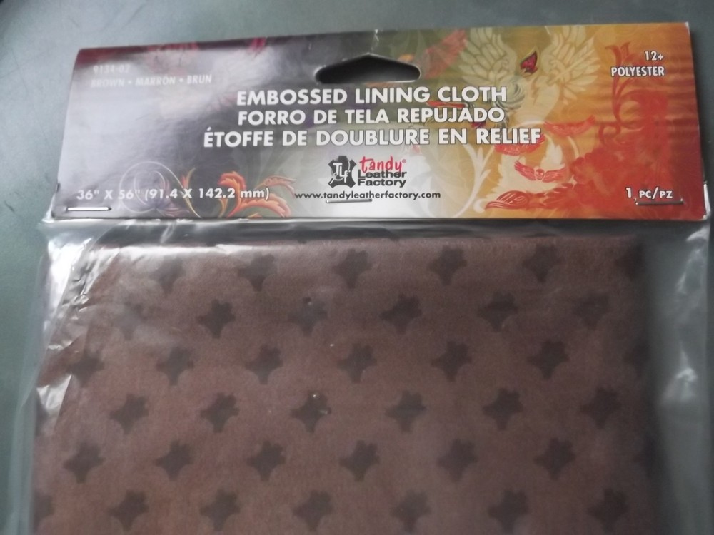 Tandy  Leather Factory Embossed Lining Cloth Polyester NEW 36”x56” Brown