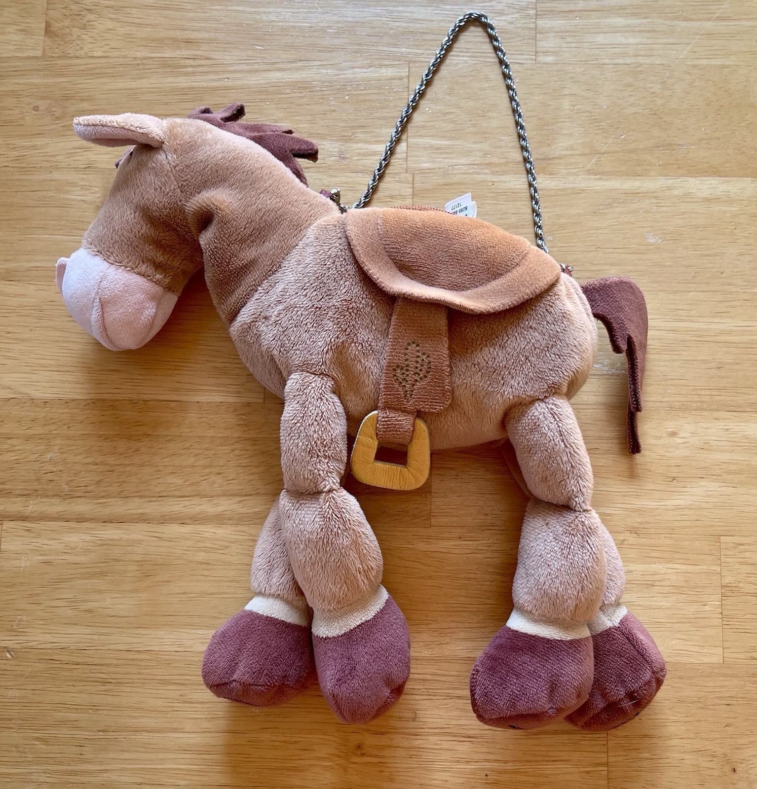 Toy Story Bullseye Plush Purse chain strap Disney Pixar bounding zip pouch bag